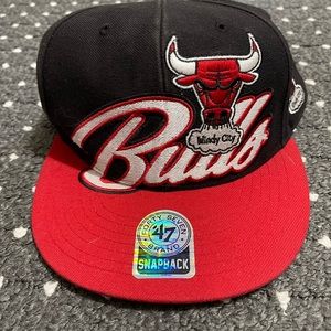 CHICAGO BULLS 47 BRAND SNAPBACK HAT SEWN HARDWOOD CLASSICS ONE SIZE FITS MOST